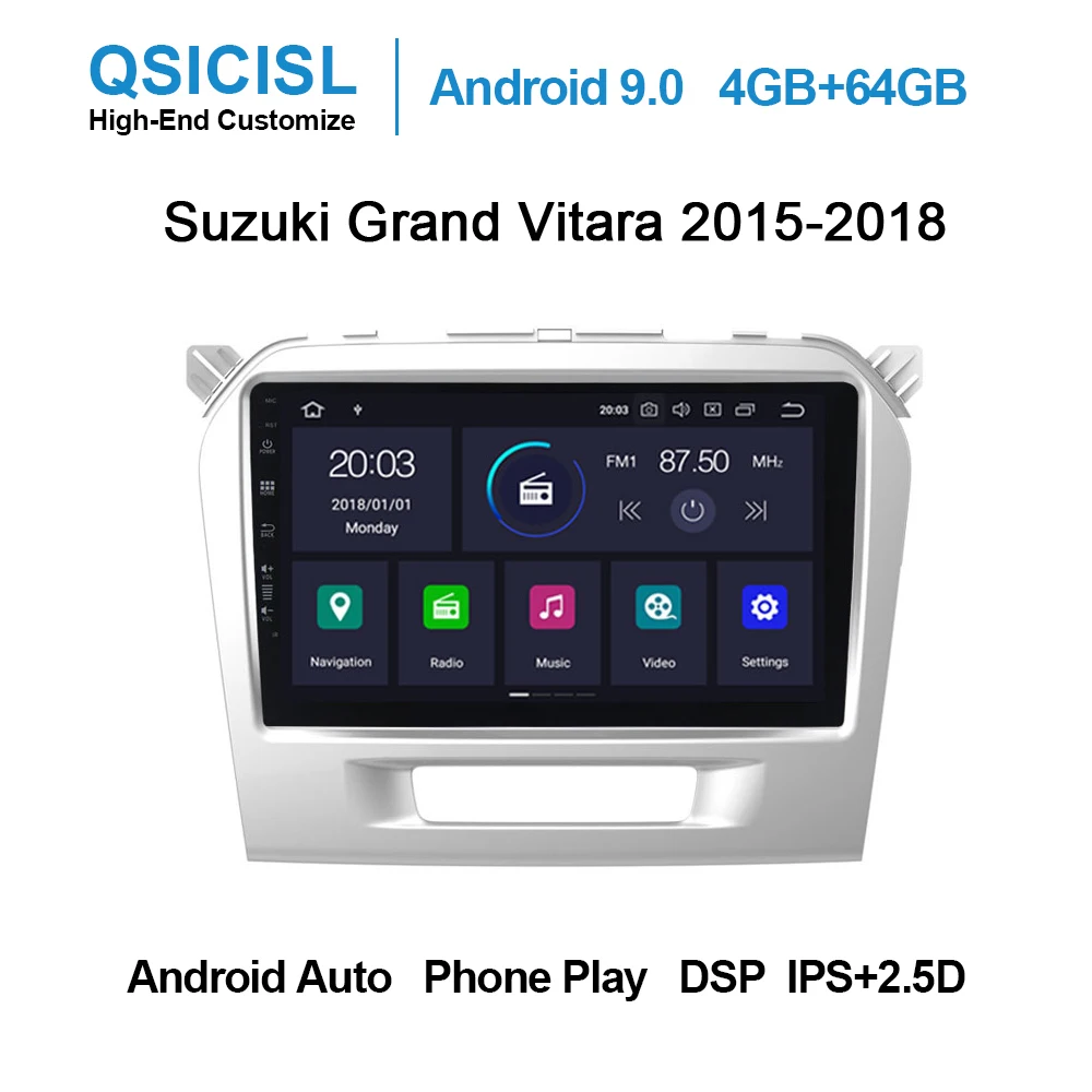 

Android 9.0 IPS 2.5D 9-дюймовый автомобильный dvd-мультимедийный плеер для Suzuki Grand Vitara 2015 2016 2017 2018 головное устройство радио мультимедиа стерео