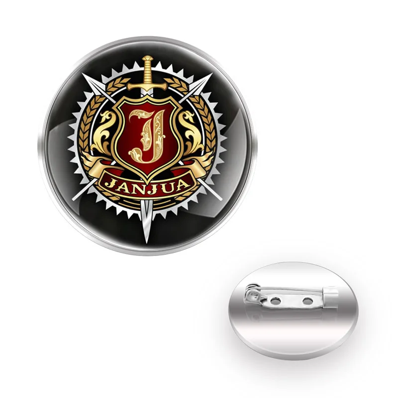

Classic Russia Janjua Brooch Badge Glass Cabochon Dome For Special MemorialBag Clothes Decoration Pins Jewelry