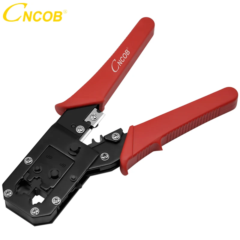 

CNCOB Cable Crimper,RJ45 8P8C Ethernet Connector Crimp Tool, RJ11 RJ12 6P6C Phone Cord Connector Pliers, Stripping