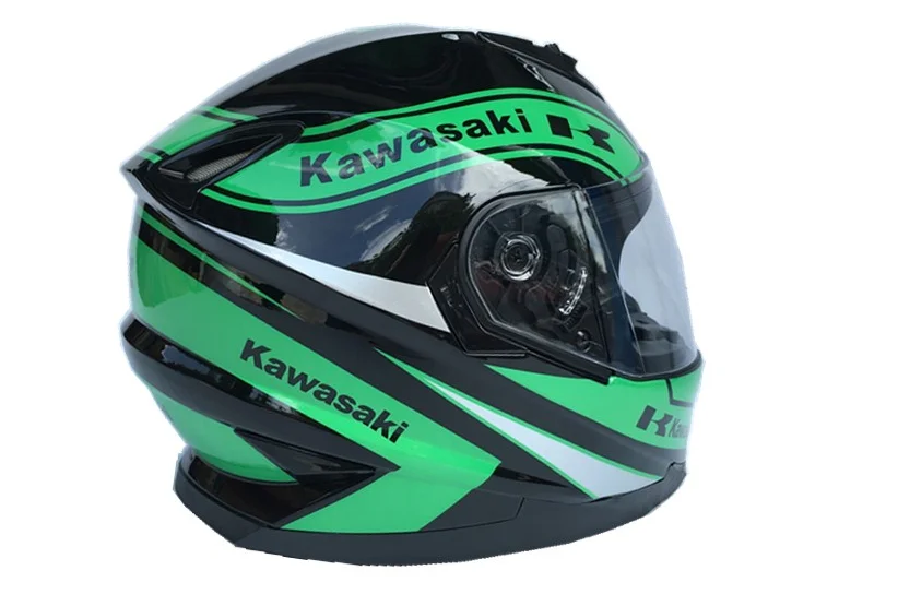 Для мотоцикла Kawasaki полноразмерная Защитная шляпа для мужчин/женщин классический зеленый всесезонный защитный шлем