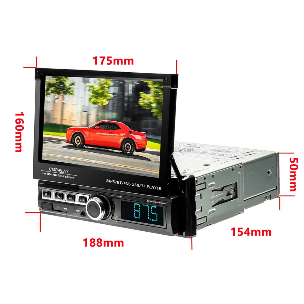 Автомагнитола Podofo 1DIN 7 ''сенсорный экран Автомобильный мультимедийный плеер