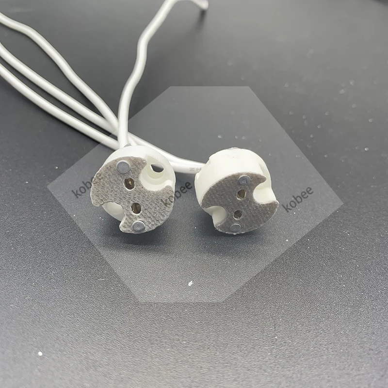 20 шт. MR16 MR11 GU5.3 G4 держатель лампы Основание с проводом керамическая галогенная