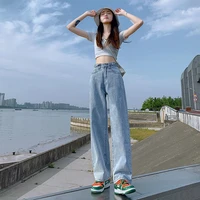 boyfriend wide leg jeans women korean pants cute streetwear loose blue straight jeans woman high waist denim trousers y2k pants