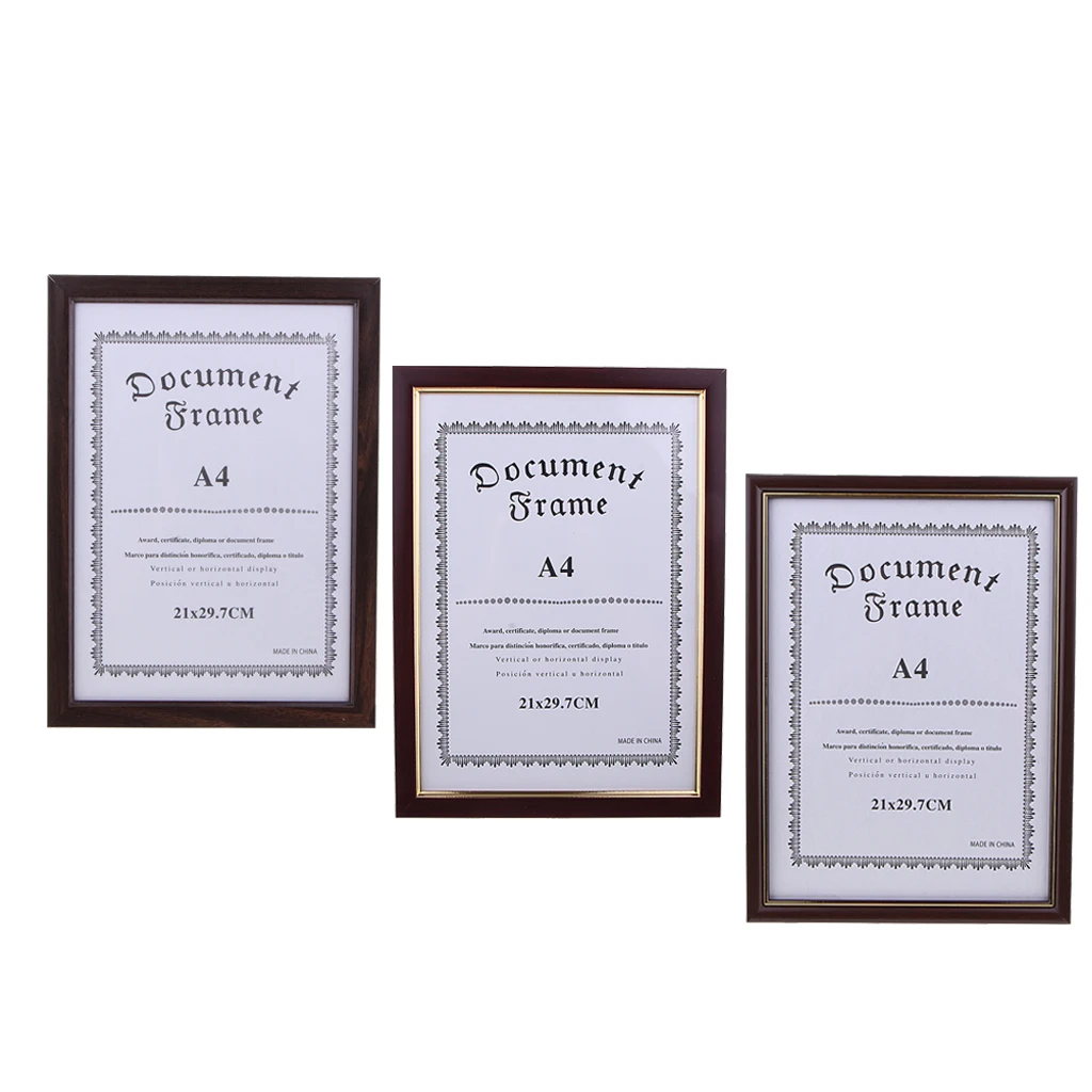 

A4 Wood Frame For Diploma, Certificate, Photo, Artwork, Picture ,Documents