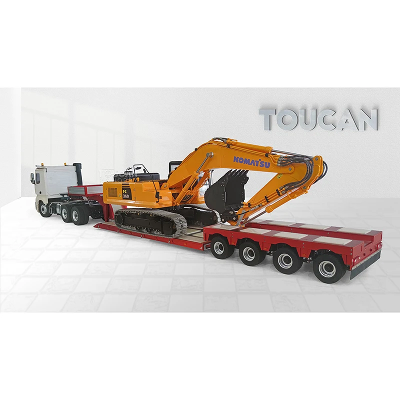 

1/14 LESU Komatsu PC360 гидравлический RC экскаватор RTR модель съемный металлический бортовой градусов Радиоуправляемый трейлер для трактора TAMIYA