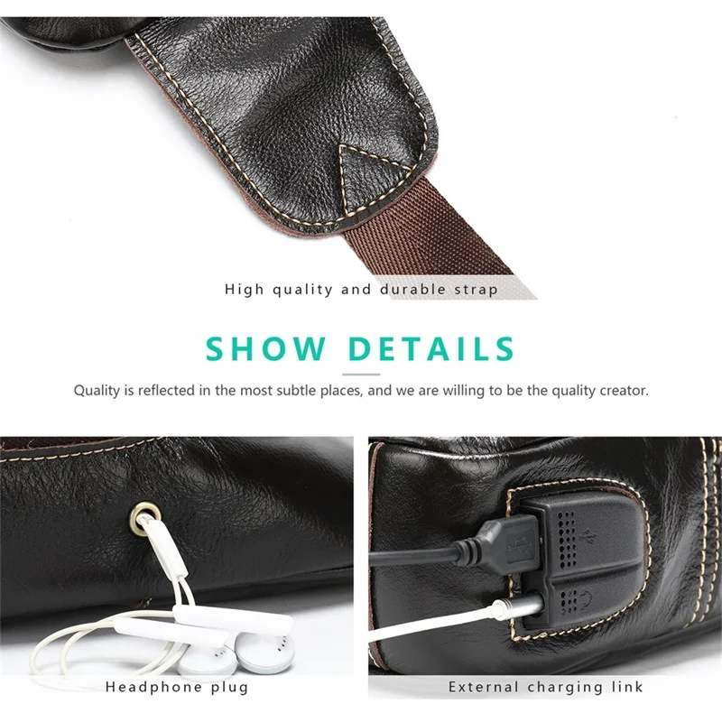 Сумка мессенджер WESTAL 812 Мужская из натуральной кожи с usb зарядкой|Сумки-кроссбоди|