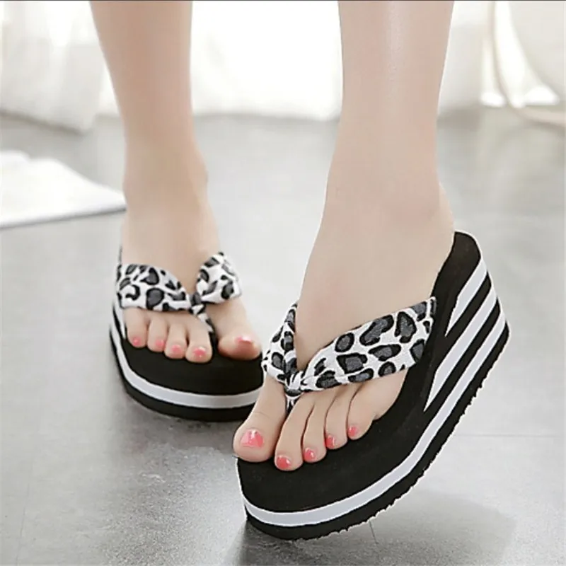 

Girls Flip Flops Platform Slide Womens Casual Slipper Sandals Black Chunky Mules Summer Slippers Women Shoe Zapato De Leopardo