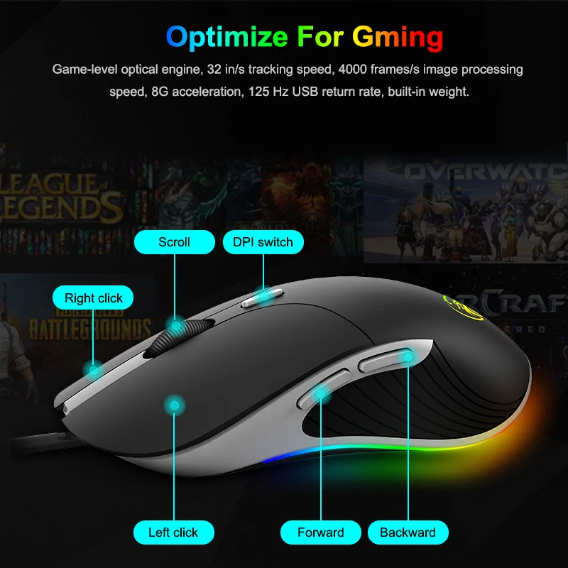 wired led gaming mouse 6400 dpi usb ergonomic mause computer mouse gamer with cable for pc laptop rgb optical mice with backlit free global shipping