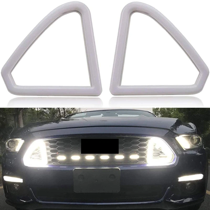 

Car Front Grille Hood Bumper White LED DRL Daytime Running Lights for Ford Mustang 2015 2016 2017