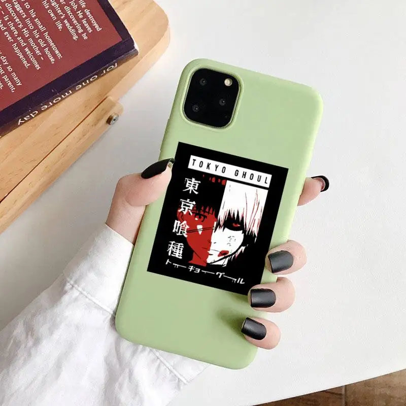 

Japan anime Tokyo Ghoul Phone Case Candy Color for iPhone 6 7 8 11 12 s mini pro X XS XR MAX Plus