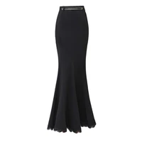 skirt long women sexy fishtail floor length vintage trumpet black skirts long jupe femininas