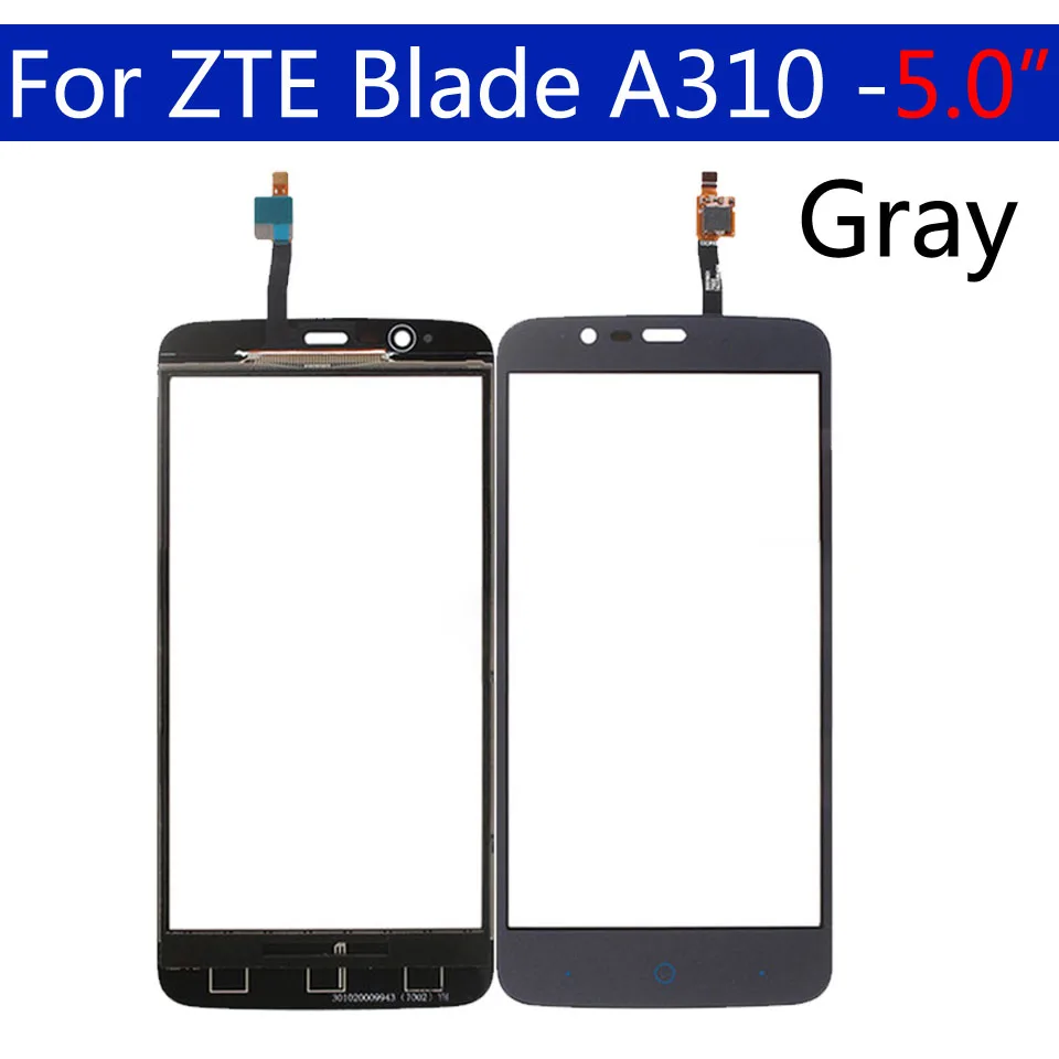 10 шт./партия сенсорный экран для ZTE Blade A310 с дигитайзером переднее стекло внешний