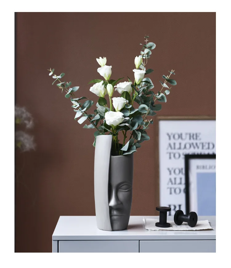 Скандинавская Современная ваза Ins для рисования лица керамическая гостиной
