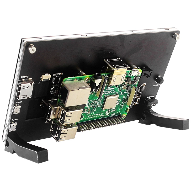Емкостный ЖК-дисплей 7 дюймов IPS 1024x600 HD с держателем для Raspberry Pi 4 Модель B/3B +/3B Jetson