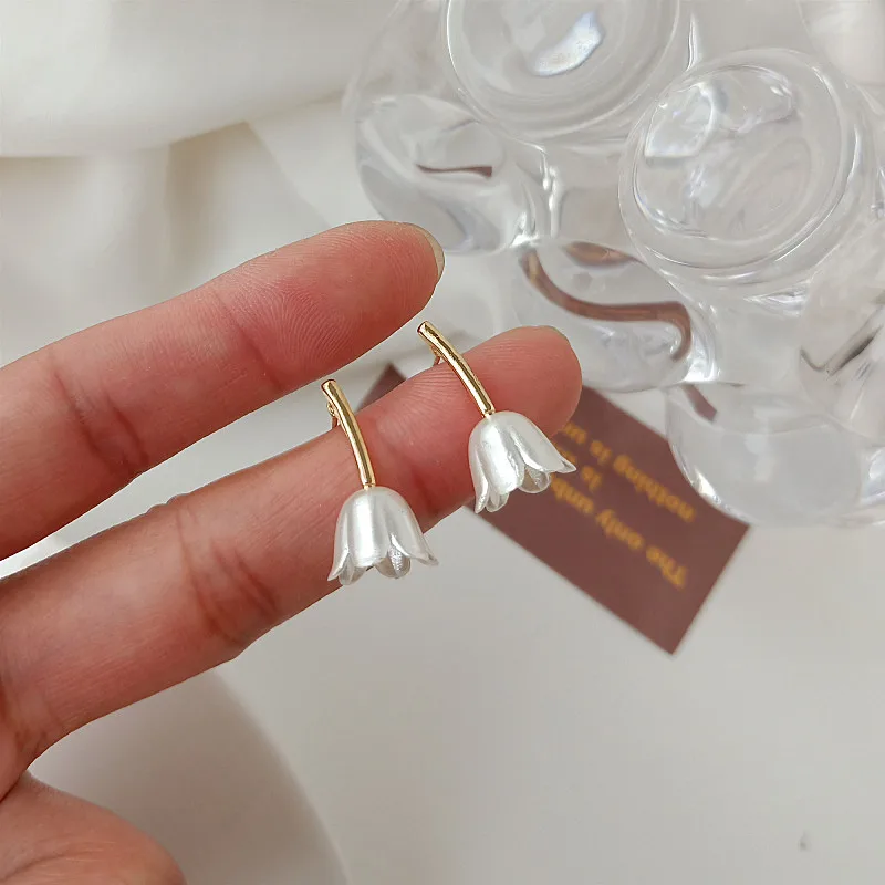 

Женские серьги в виде цветка тюльпана, серебро 2021 пробы