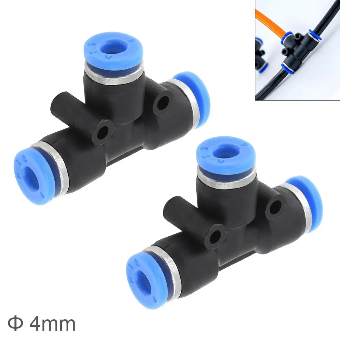 2 шт 4 мм Т образный APE пластиковый трёхсторонний Пневматический быстрый