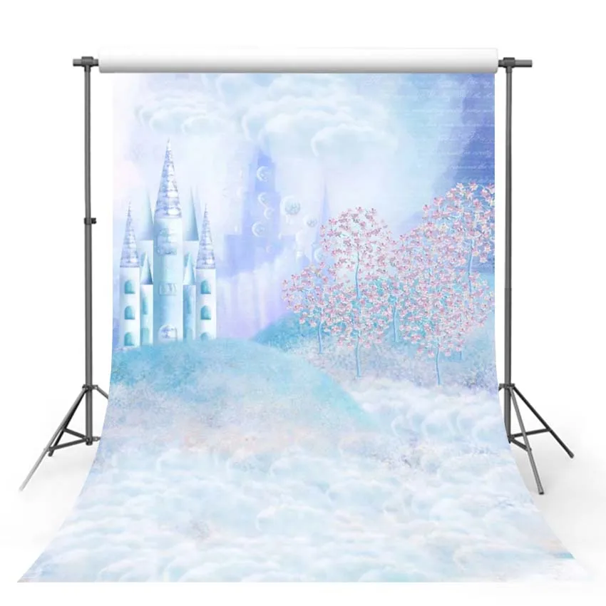 

Photography Background Fantastic Castle Tree Lawn Clouds Fairy Tale Style Backdrop Photo Studio Camera Fotografica