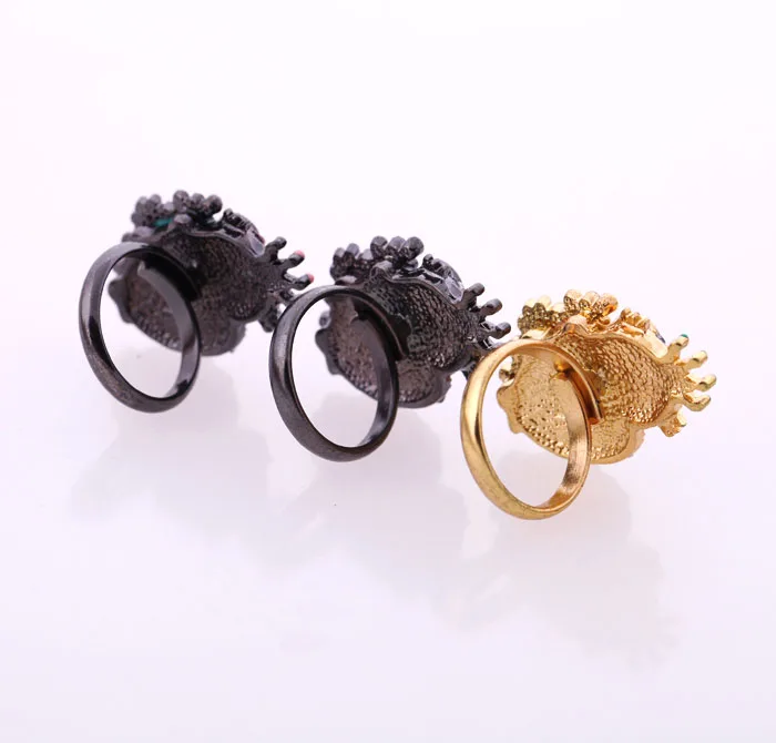 Винтажное богемное эмалированное кольцо с изображением милой совы для женщин