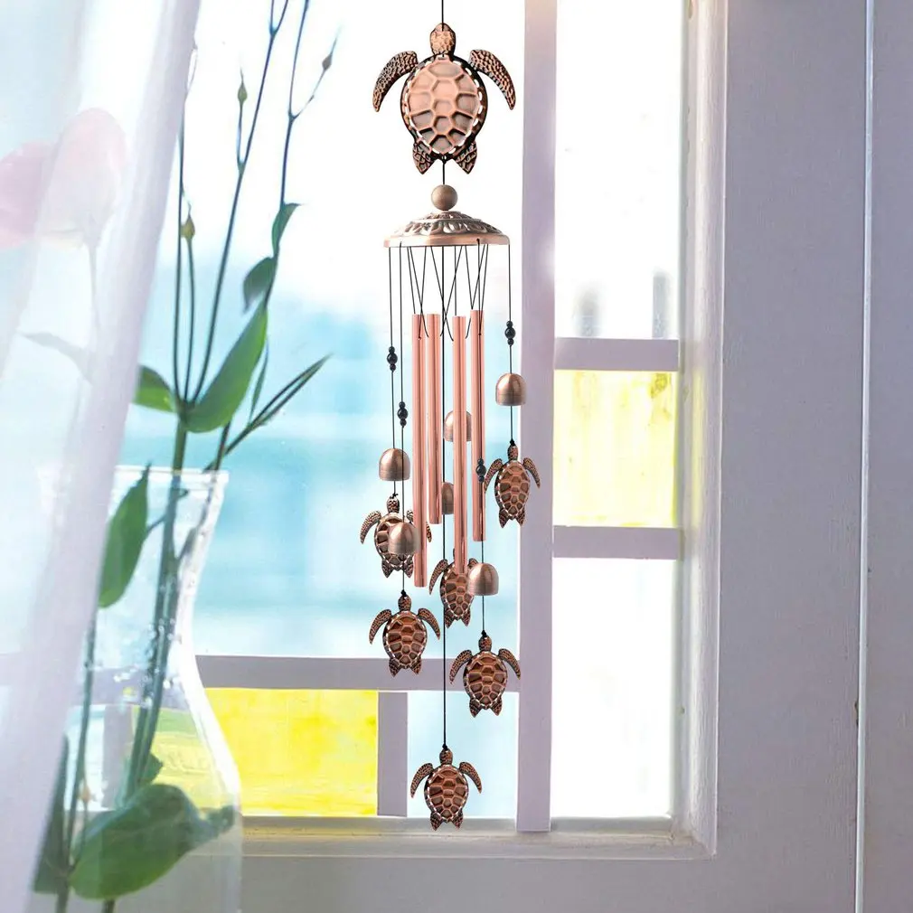 

Ветряные колокольчики черепаха сочувствие на открытом воздухе Ретро Уникальные ветряные колокольчики с S-образными крючками подарки