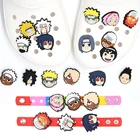 Аниме сандалии Наруто Shippuden с подвесками, Водонепроницаемые босоножки из ПВХ с мультяшным рисунком, украшение для обуви, пряжка, аксессуары, игрушки для детей, подарок