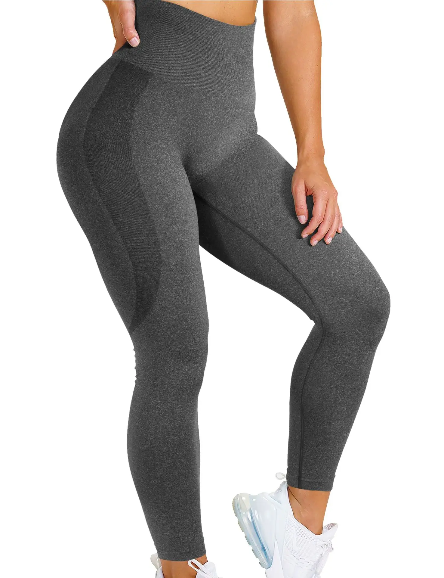 

High Waist Sport Leggings Ribbed Seamless Women's Yoga Pants Workout Stretchy Vital Activewear Tummy Control Running Leggings