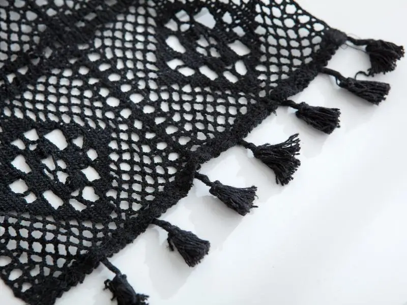 Настольная дорожка в скандинавском стиле Черная кружевная настольная панк с