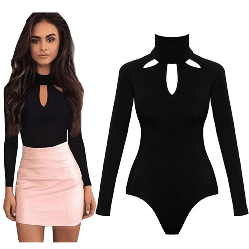 

Sexy Women Bodysuit Rompers Hollow Out Femme Body For Women Spring Autumn Long Sleeve Bodycon Body Suit Ladies Overalls Women's