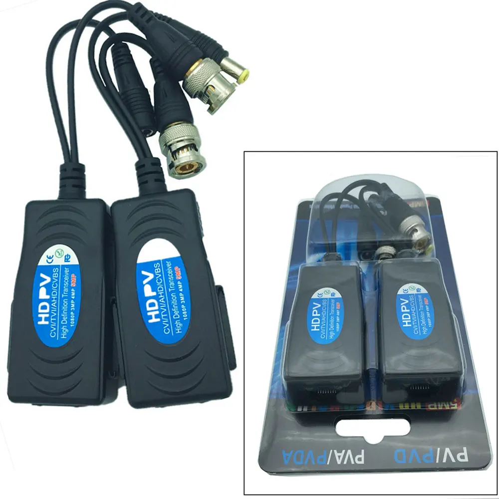 Пара 5 МП HD PV Пассивное Видео питание передача данных аудио Balun RJ45 2 передатчика