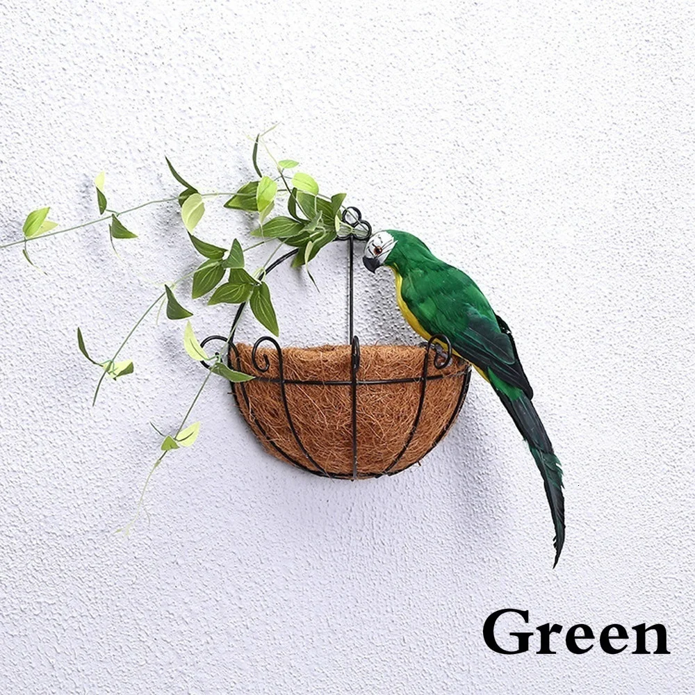 

Handmade Simulation Parrot Creative Feather Lawn Figurine Ornament Animal Bird Garden Bird Prop Decoration Miniature25/35cm