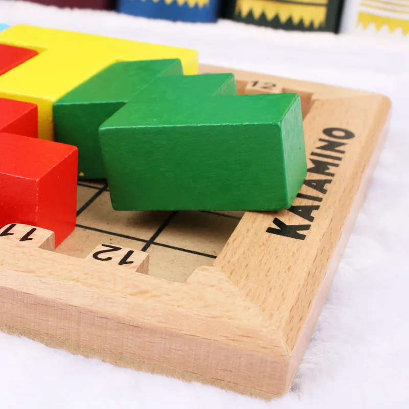 Детские развивающие игрушки сделай сам Kataminotly блокирует обучение Tetris Blocks Tangram Slide