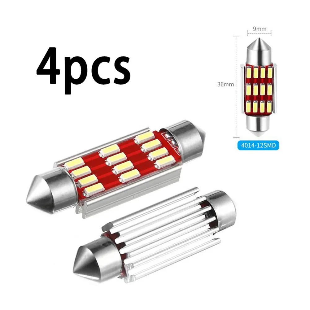 

4x36 мм автомобильные гирлянды светильник пы, белые светодиоды 12 SMD, без ошибок, Canbus для автомобильных запчастей, аксессуары, сигнальная лампа,...