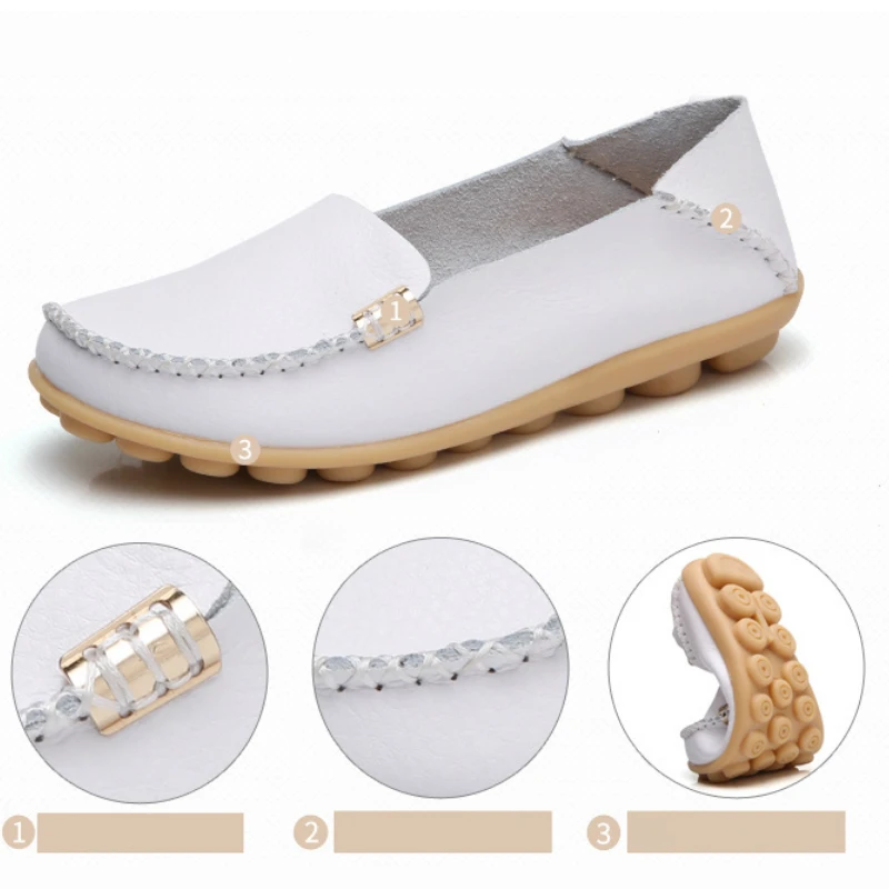 Туфли женские кожаные на плоской подошве повседневные лоферы мягкие удобные без