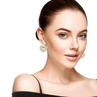 new gold plated cubic zirconia heart stat drop earrings gifts for womens earrings party wedding girls fashion jewelry 2021