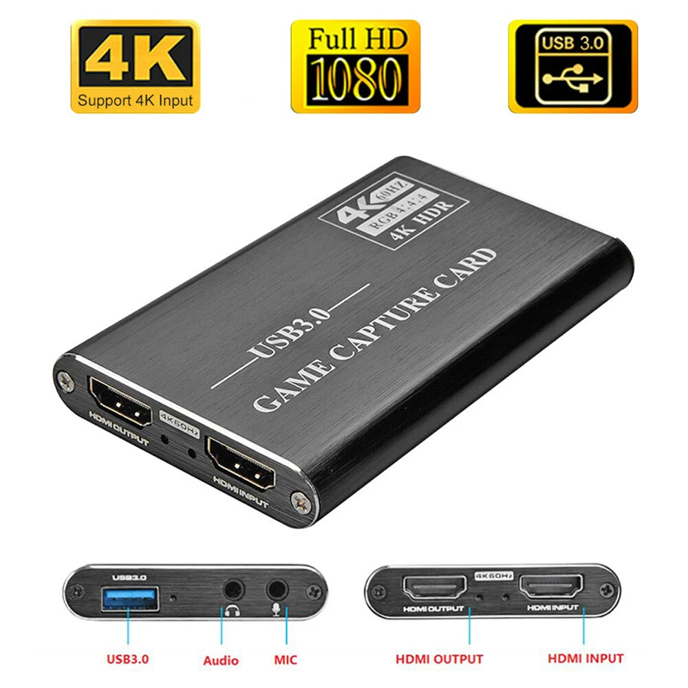 

4K HDMI Game Video Capture Card USB3.0 1080P Grabber Dongle HDMI Capture Card for OBS Capturing Game Capture Card Live Streaming