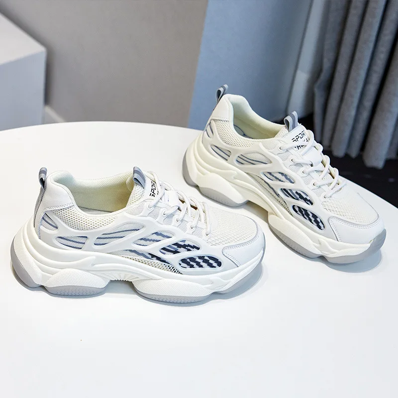 

Women Shoes Knitting Sneakers Women High Quality Spring Summer Lace Up Flat Shoes Women Loafers Flats Walking White Shoes Woman