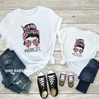 1 шт. мама и топы для дочек Семейные комплекты футболка Летняя футболка с короткими рукавами для всей семьи; Образ для семьи; Футболки для мамы и дочери, модная одежда