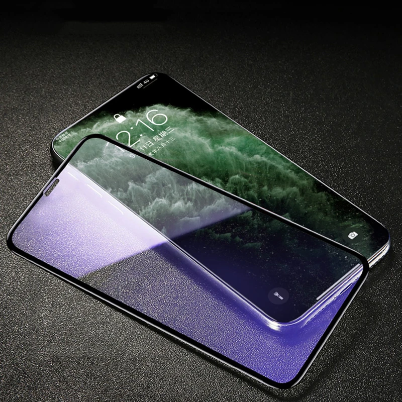 Закаленное стекло с защитой от синего излучения для iPhone 12 Pro Max 11 XS XR iPhone7 6s 8 Plus SE2020