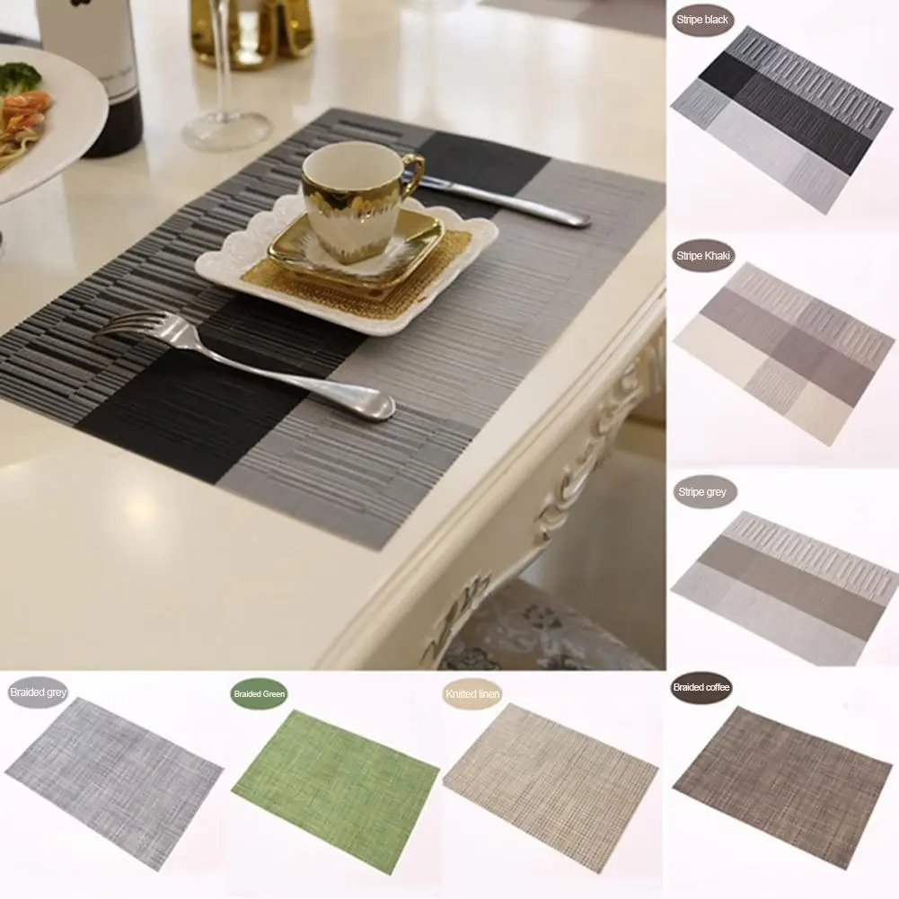 

New Arrival Kitchen Dining Table Mats Heat Insulation Non-slip Stripe Pads Waterproof Placemat
