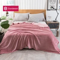 sondeson fashion soft warm color coral fleece blanket sheet bedspread sofa throw light thin mechanical wash flannel bed blanket