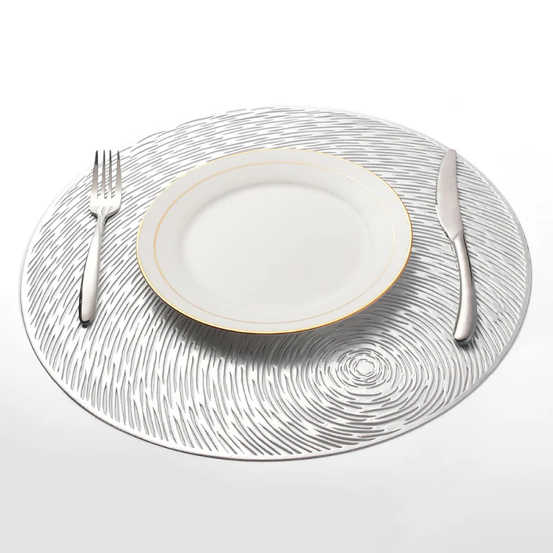

Round Openwork Placemats Table Mats Dining Napkin Pads Non-Slip Heat Resistant Coaster Cushion Kitchen Party Decoration 38*38cm