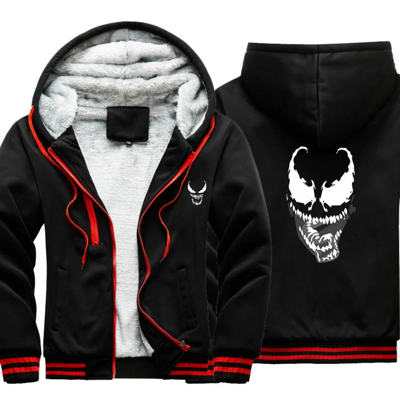 Venom super hero мужская кожаная верхняя одежда ветровка куртка теплая Толстовка для