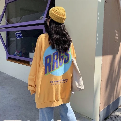 Повседневные свободные белые свитера с круглым вырезом и длинными рукавами