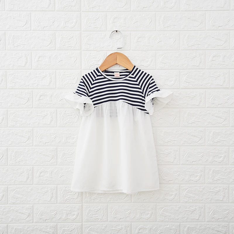 Одежда для девочек Новинка лета 2019 милое Кукольное платье принцессы Полосатое в