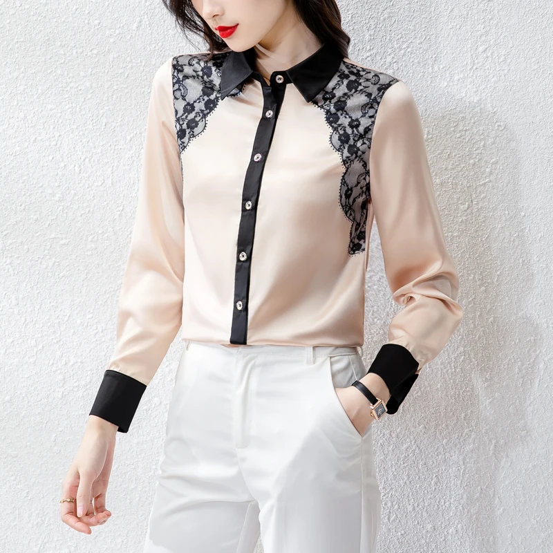 Женская шелковая рубашка с цветочным принтом элегантная офисная блузка в стиле