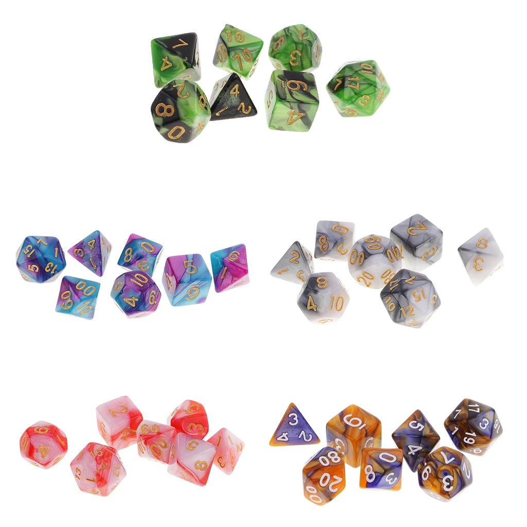 Набор/35 шт 1 6 см/0 62 ''многогранные кости D12 D10 D8 D6 D4 для Dungeons &amp Dragons DND MTG RPG