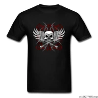 hot sale winged skull funny tshirts crewneck stephen king jiu jitsu tops t shirt pop funny t shirts