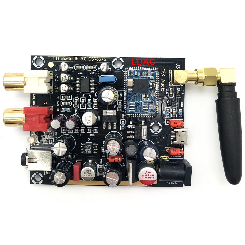Последний CSR8675+ PCM5102A LDAC APTX HD Bluetooth 5,0 беспроводной приемник Поддержка 96K 24 бит с антенной T0942 - Цвет: LDAC board