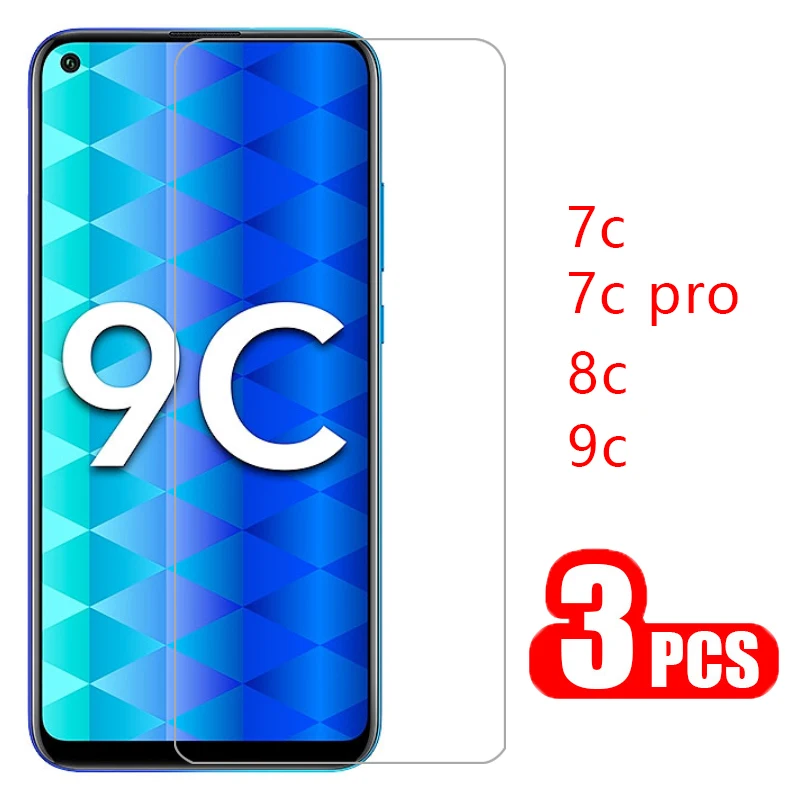Защитное стекло для honor 9c 8c 7c pro 3 шт. пленка экрана из закаленного стекла huawei honor8c