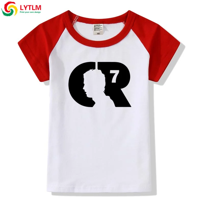 LYTLM Cristiano Ronaldo/футболки для мальчиков-подростков детские топы для девочек, Camiseta, рубашки для девочек детская футболка для девочек, детская одежда - Color: DXCJ LYCRA Red