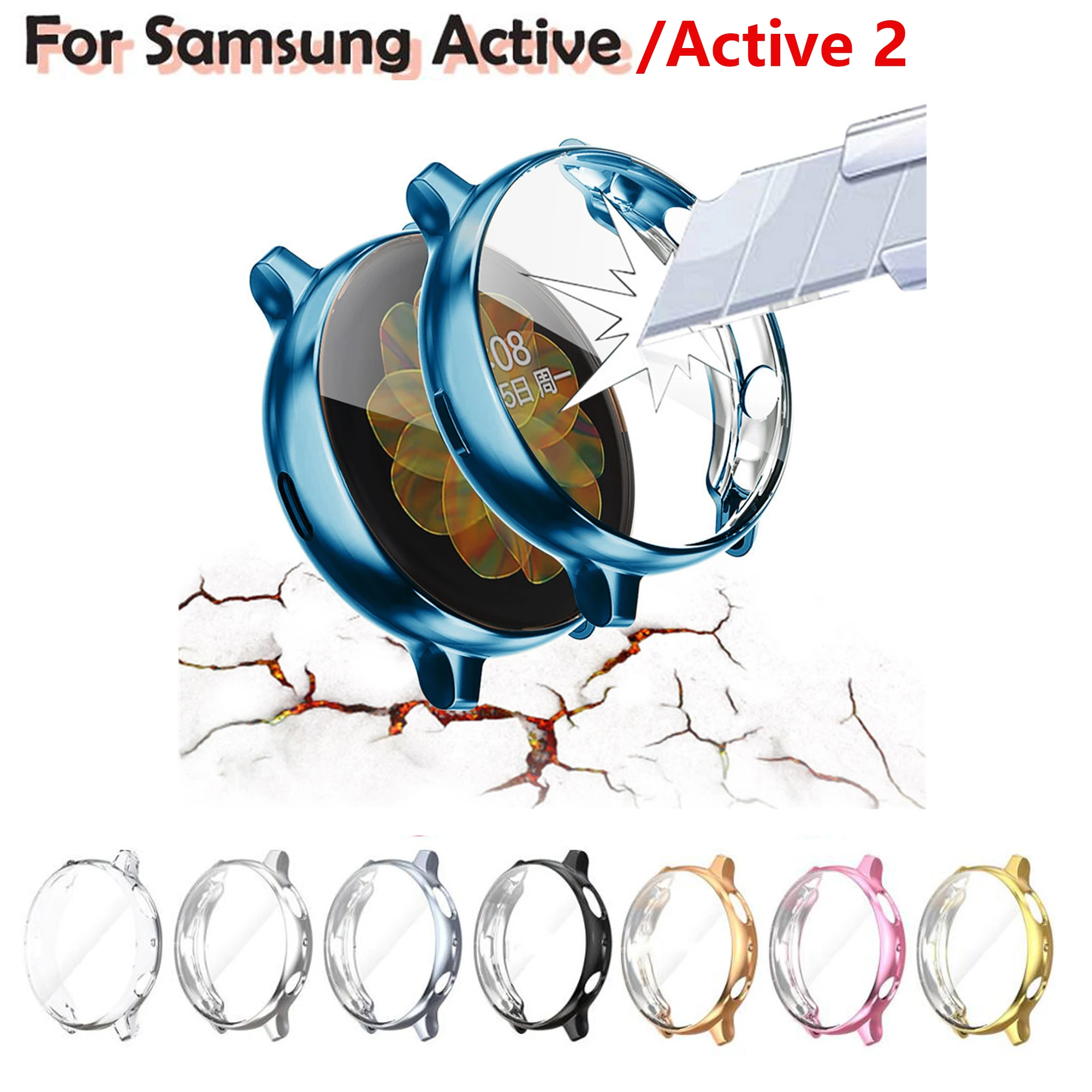 2020 Новый ТПУ чехол для Samsung Galaxy Watch Active 2 смарт часы Полный Экран Защитная крышка 40
